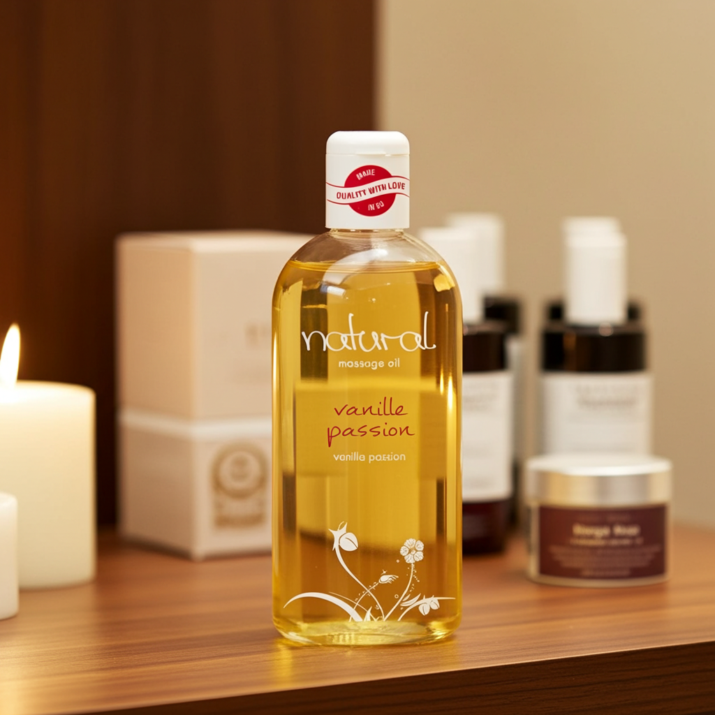 Olio per massaggi wellness naturale per massaggi erotici, profumo sexy di vaniglia, 250ml