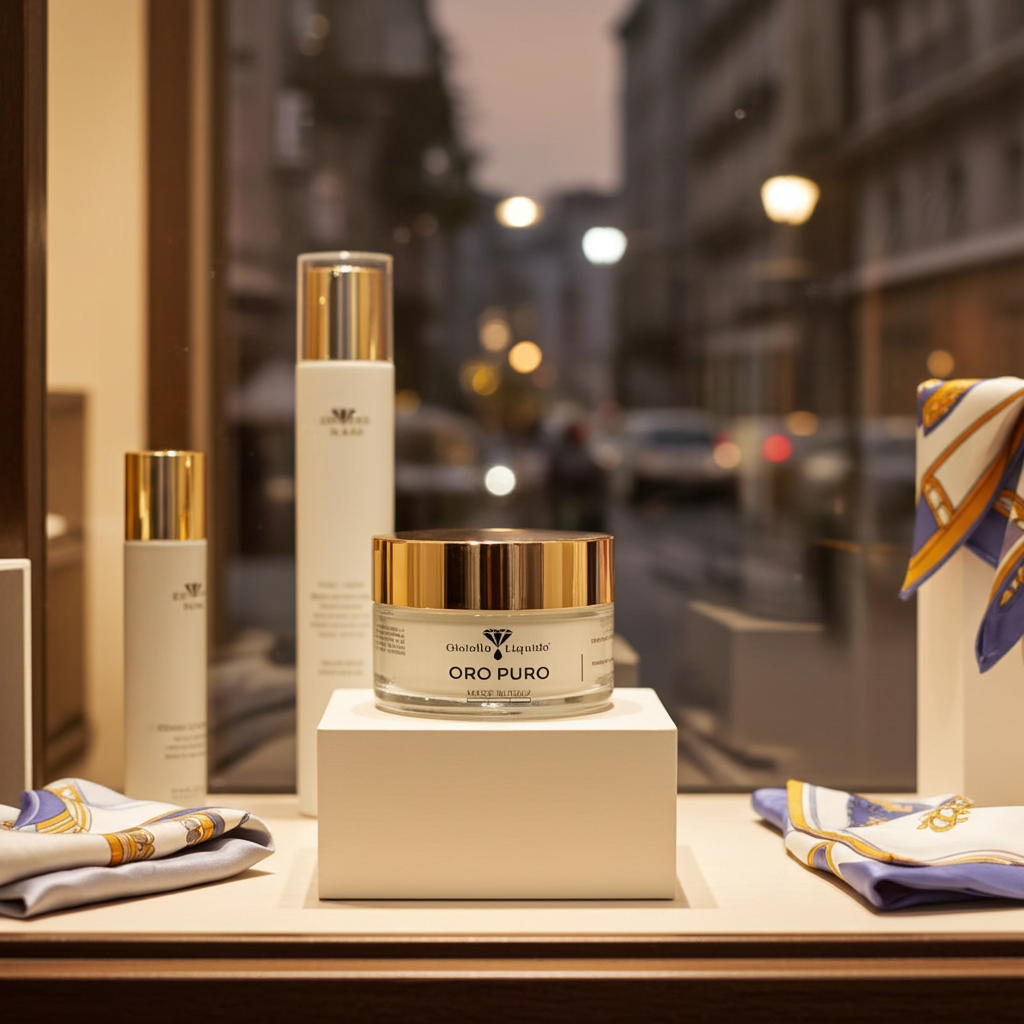 Crema Viso 24K Oro Puro effetto lifting Immediato Oro 24K, Acido Ialuronico