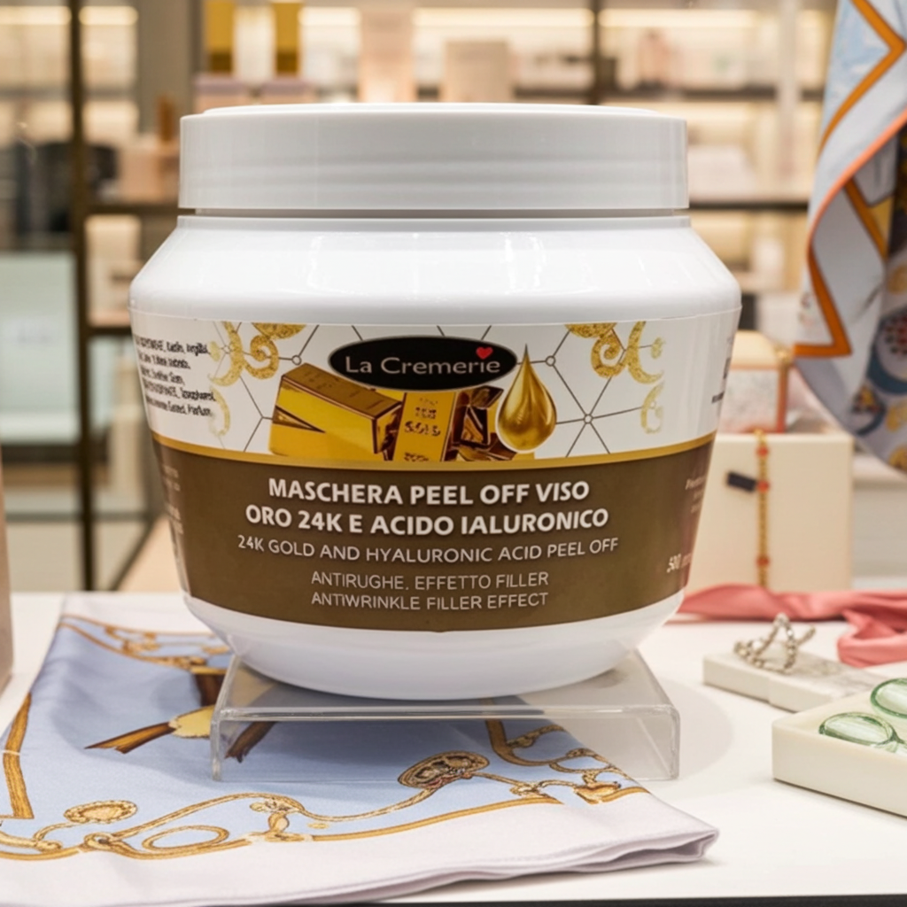 Maschera Peel Off viso Oro 24k & Acido ialuronico 500ml