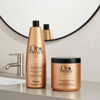 Shampoo (1000 ml) + Maschera (1000 ml) con Cheratina, Olio di Argan e Filtro Solare