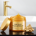 Maschera Viso Oro 24K Peel Off,Antirughe,Idratante Collagene e Acido Ialuronico